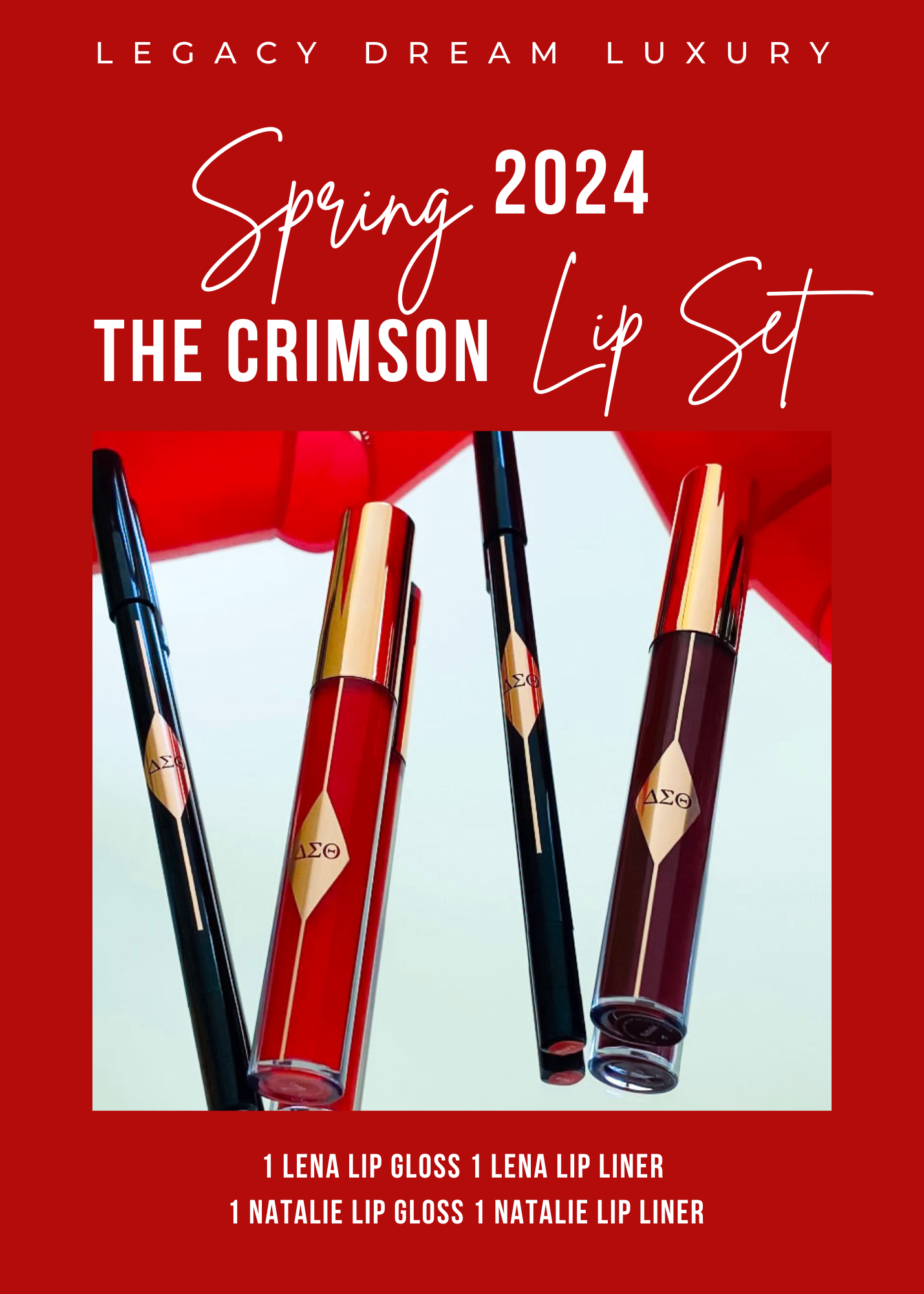 The Delta Sigma Theta Crimson Lip Set