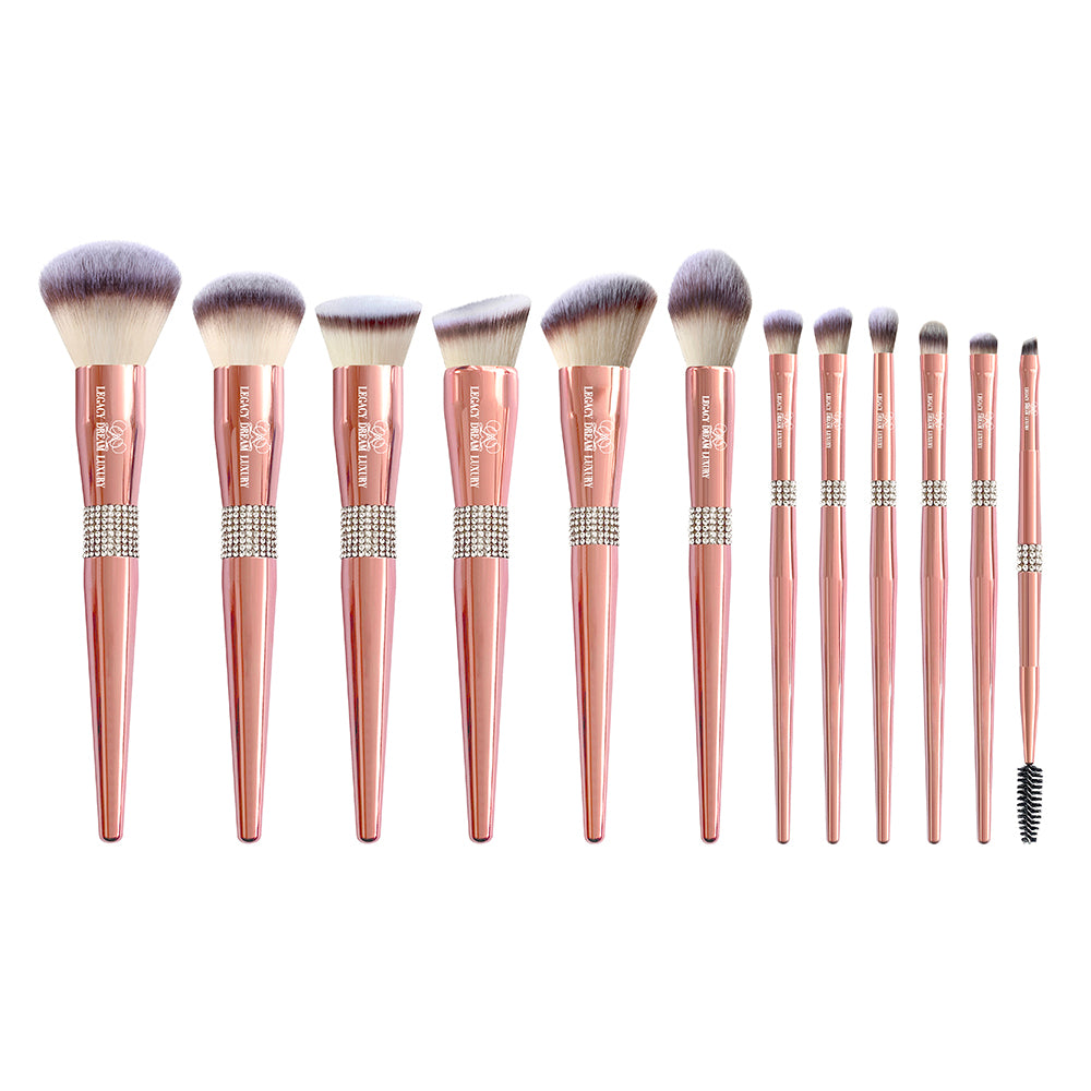 LDL - The Diamond Diva 12 Piece Makeup Brush Set & Makeup Bag