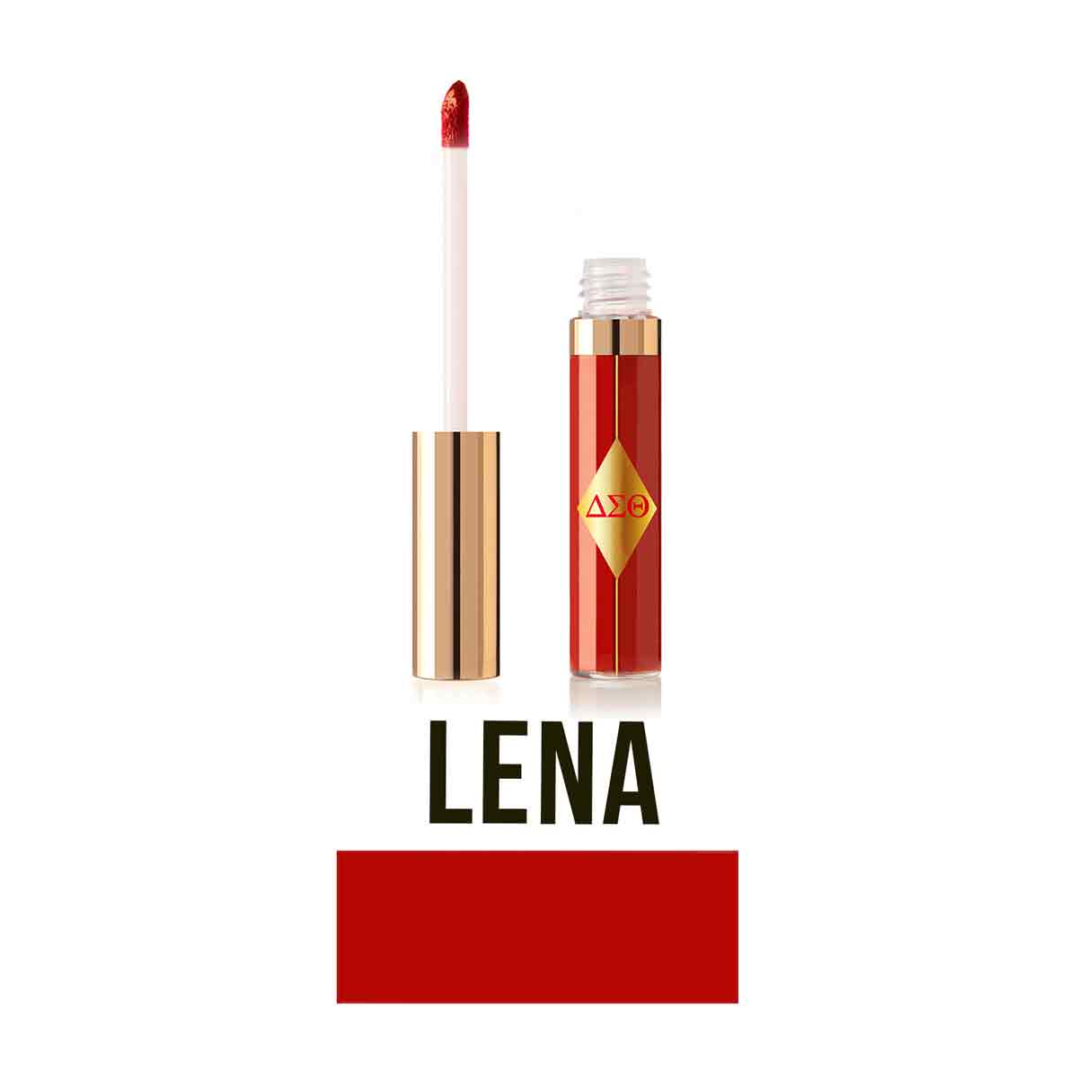 Lena is a high-shine, classic true Red liquid lip gloss with an unforgettable luminous finish that lasts for 6 hours without transferring. This color celebrates the life and legacy of the incomparable Lena Horne.