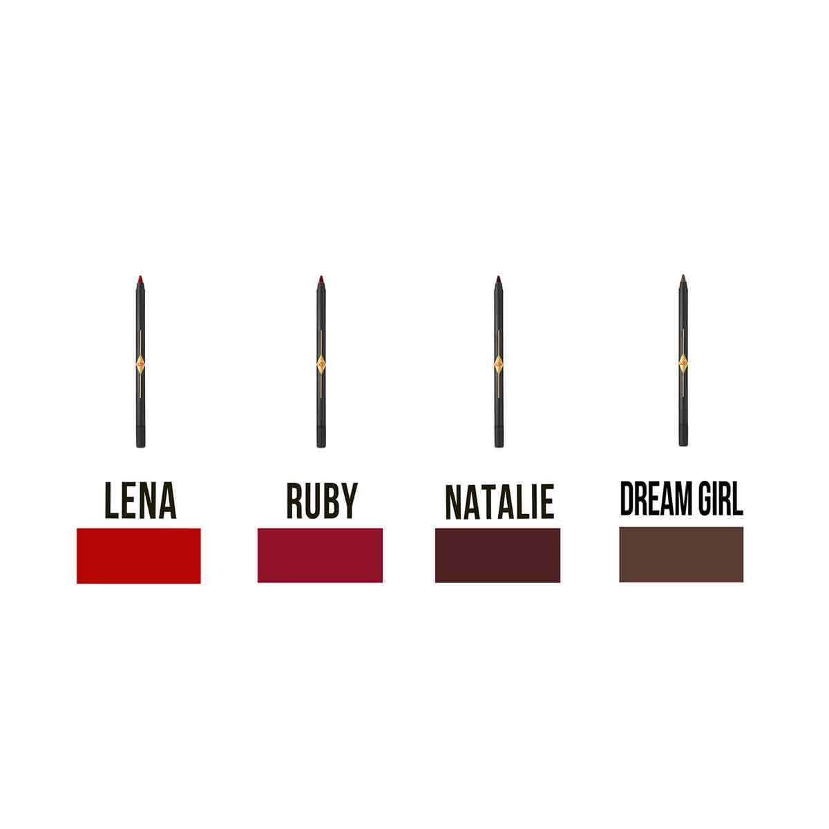 All 4 are made from a smooth, creamy formula that glides on effortlessly to help line and define your lips. Highly pigmented, rich, smudge-proof color that prevents lip color bleeding and extends the wear of your lip gloss and lipstick. Wear alone or under your favorite lip gloss and lipstick.