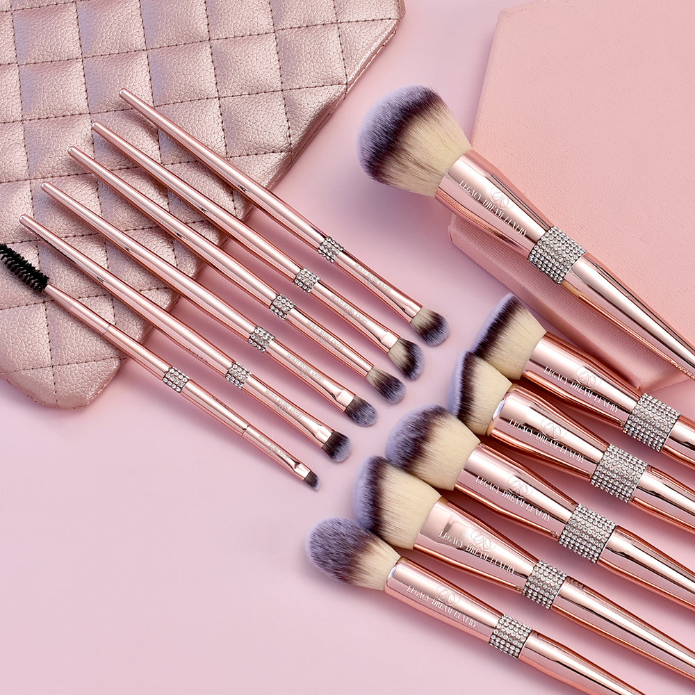 LDL - The Diamond Diva 12 Piece Makeup Brush Set & Makeup Bag