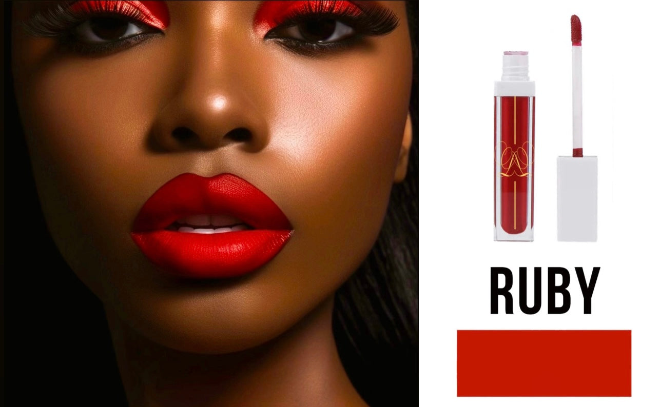 Plum Cherry-Red Velvet Matte Lipstick - Ruby