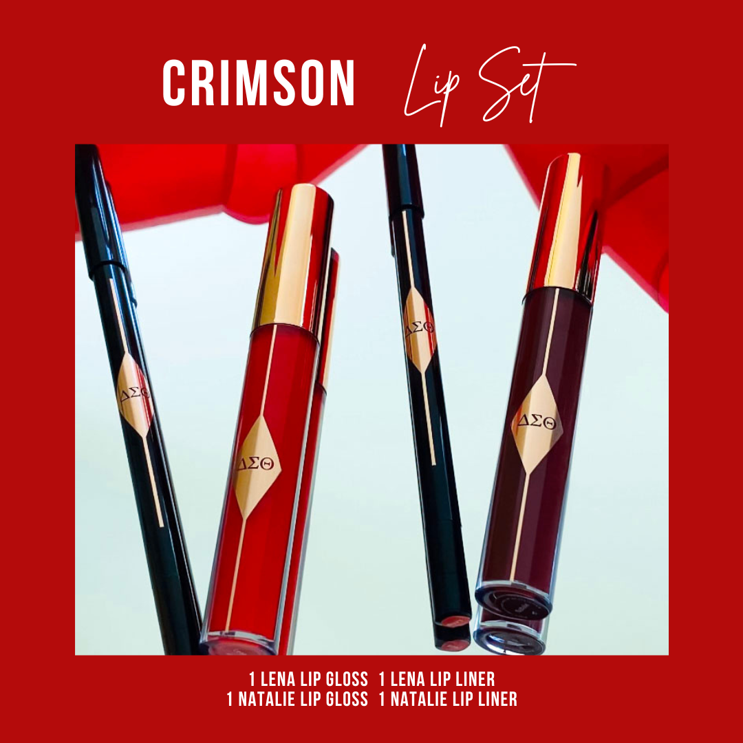 Delta Sigma Theta Gifts, two lacquer lip glosses and two lip liners 